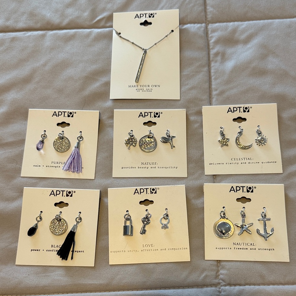 Apt. 9 Silver tone Make Your Own 16” Necklace and Charm Collection